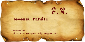 Hevessy Mihály névjegykártya