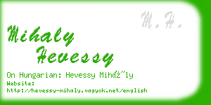 mihaly hevessy business card